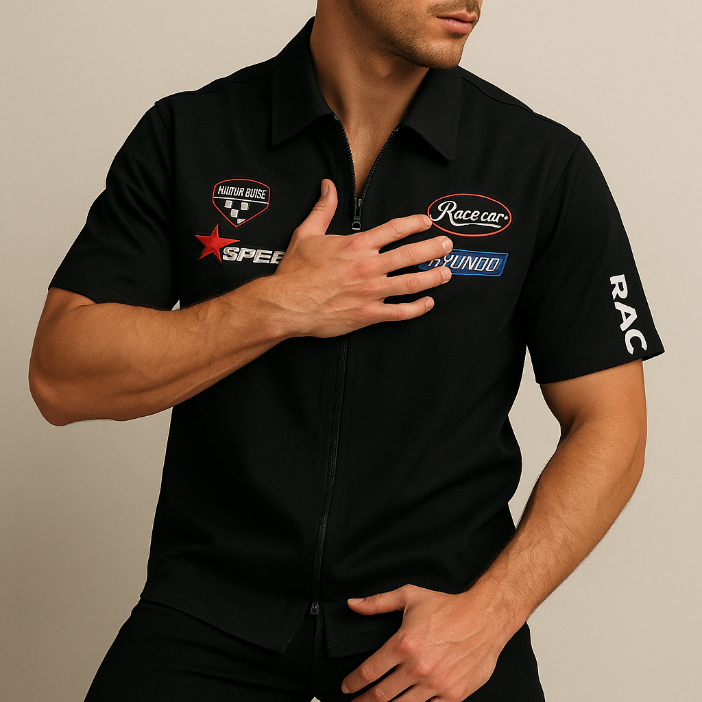 Men’s Heritage Race-Patch Zip Shirt