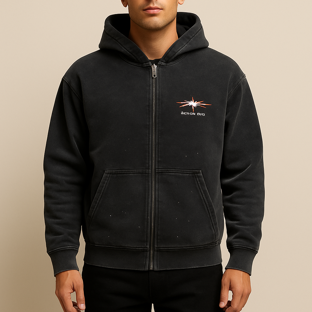 Luxury Vintage Washed Y2K Zipper Hoodie