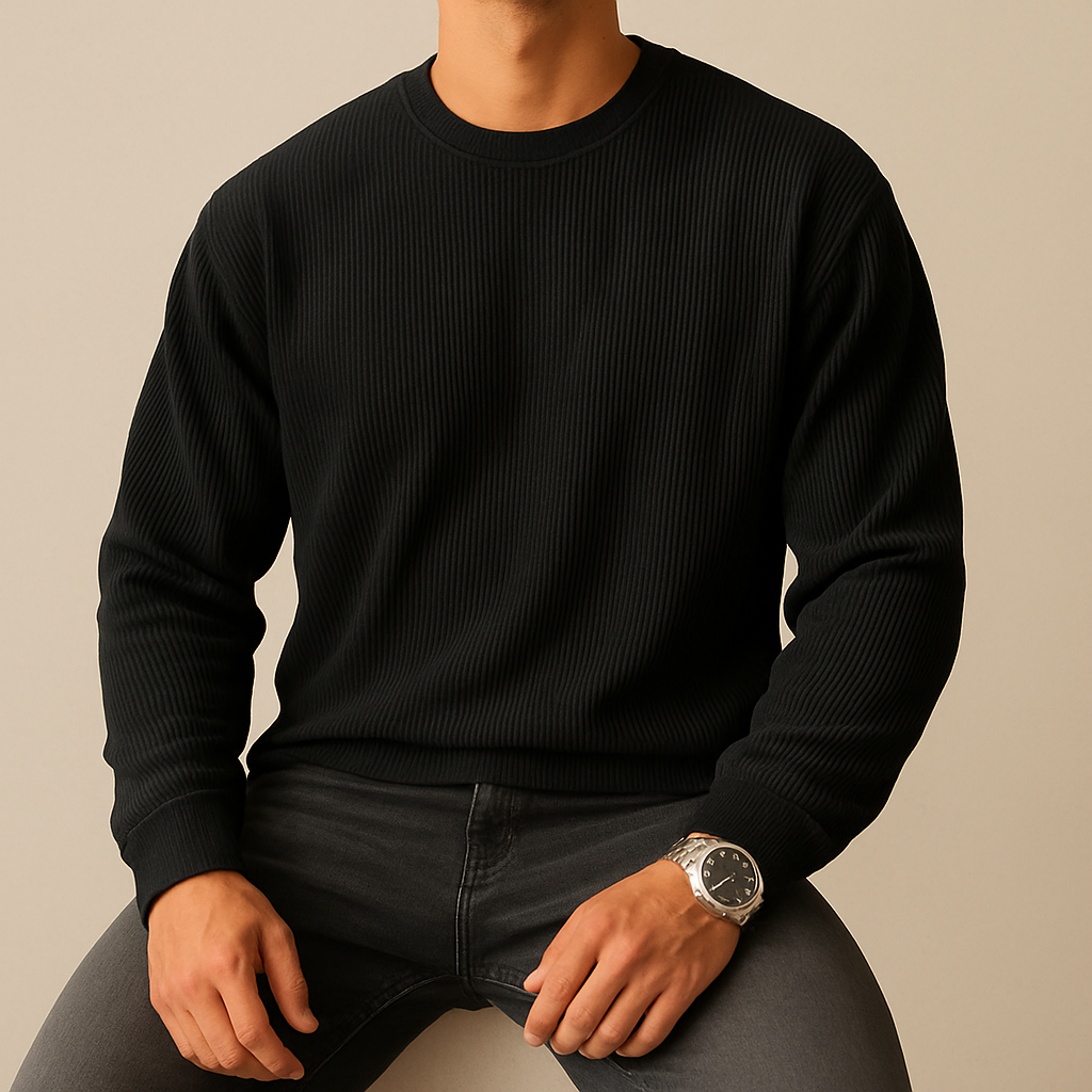 Men’s Premium Ribbed Crew-Neck Sweatshirt