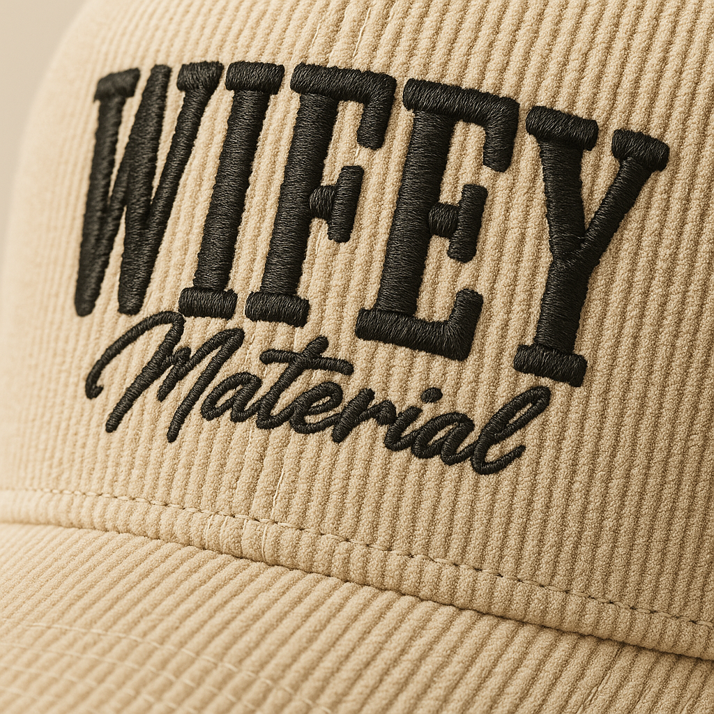 Wifey Material Embroidered Corduroy Cap