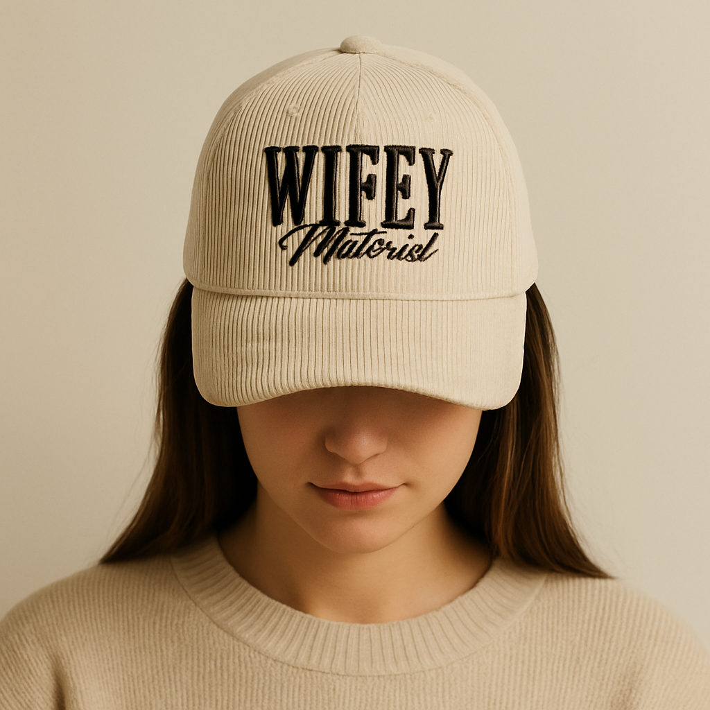 Wifey Material Embroidered Corduroy Cap