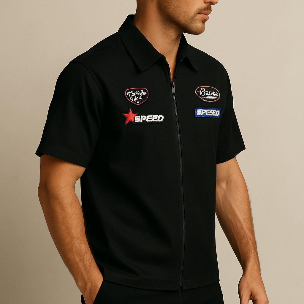 Men’s Heritage Race-Patch Zip Shirt