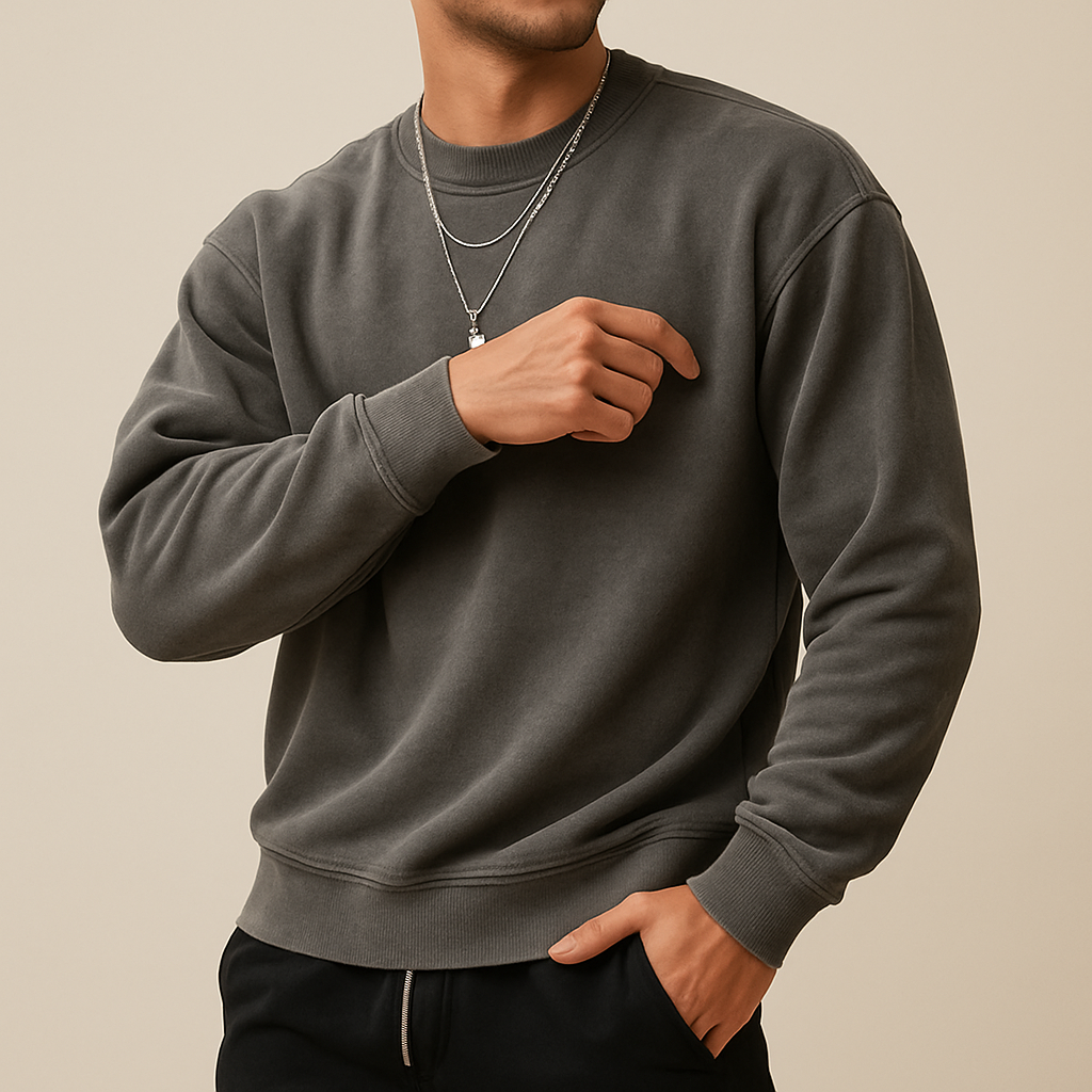 Premium Luxe Oversized Drop-Shoulder Sweatshirt