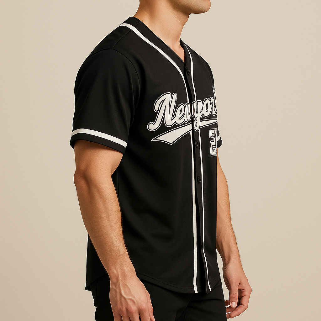 Men’s Luxe Letter-Print Baseball Jersey