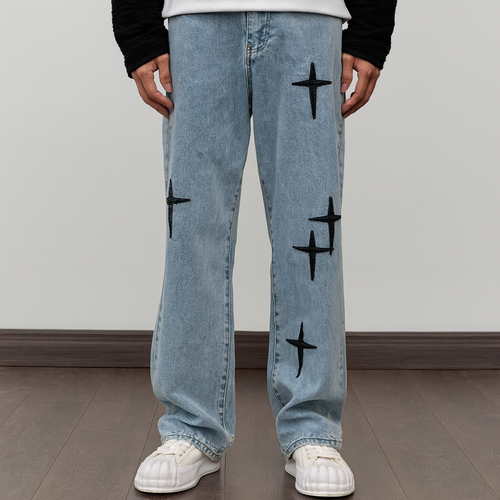 Street Cross-Patch Baggy Denim