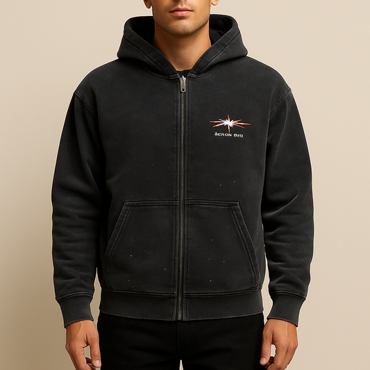 Luxury Vintage Washed Y2K Zipper Hoodie