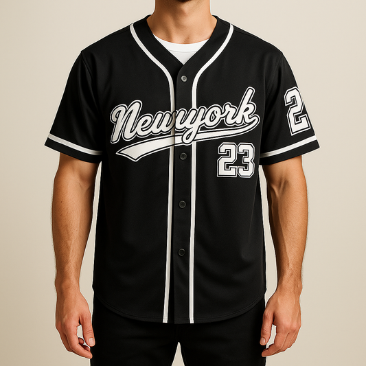 Men’s Luxe Letter-Print Baseball Jersey