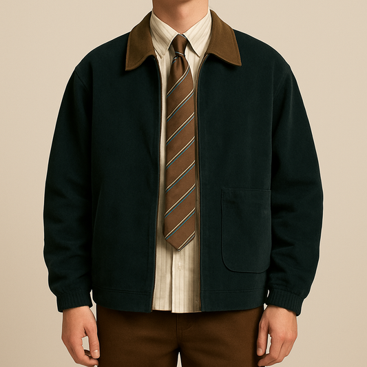 Luxury Men’s Corduroy Retro Windbreaker Zipper Jacket