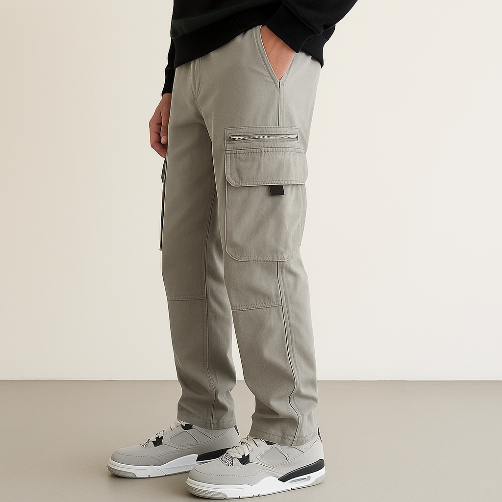Grey Utility Baggy Cargo Pants
