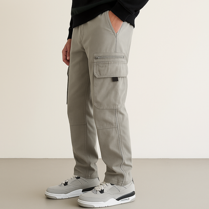 Grey Utility Baggy Cargo Pants