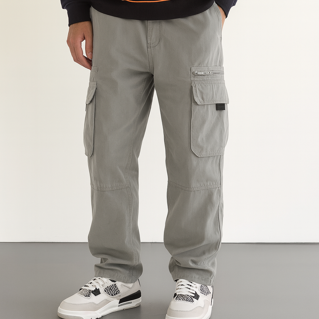 Grey Utility Baggy Cargo Pants