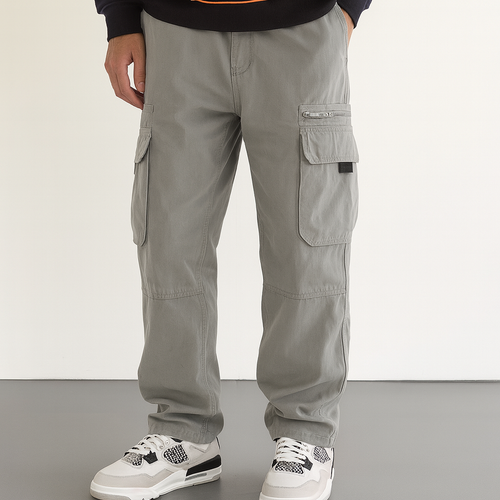 Grey Utility Baggy Cargo Pants