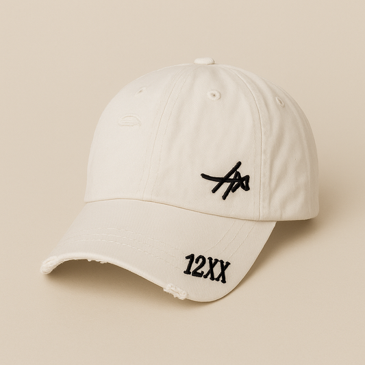 Premium White Patchwork Letter Baseball Cap